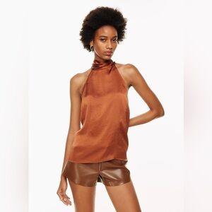 Wilfred Satin Silk-Feel Halter Neck Top XS/Small